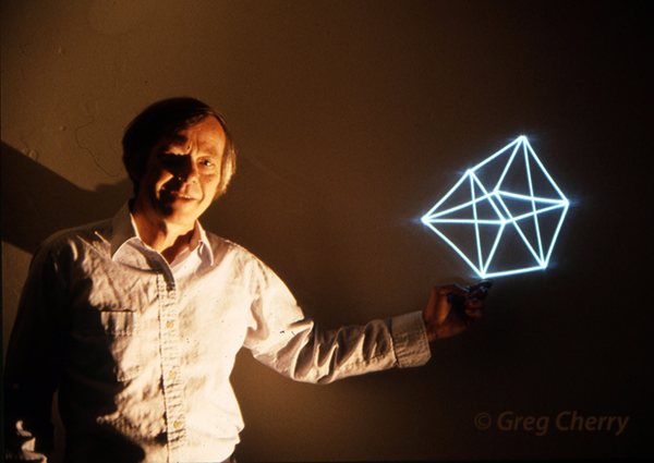 LLoyd Crosss with his son's laser scan image photo by Greg Cherry